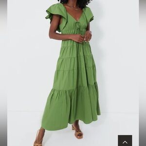 Tuckernuck Moon River Olive V Neck Maxi Dress Size L